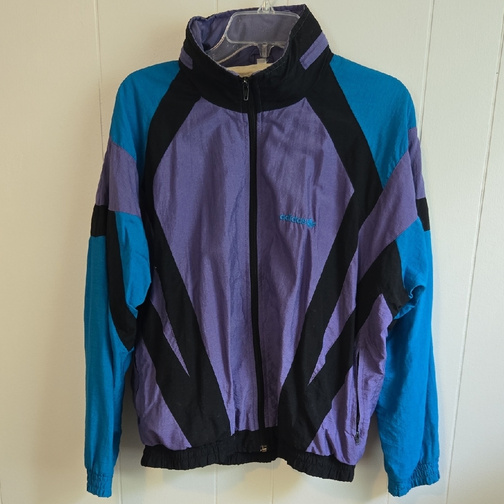 Adidas Purple and Blue Windbreaker